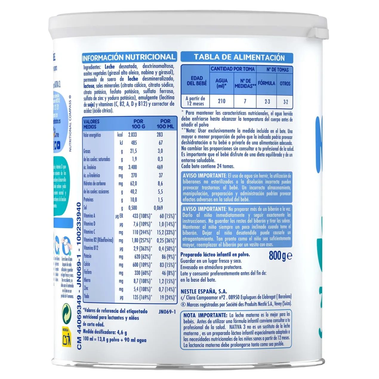 Leite de Crescimento Nativa 3