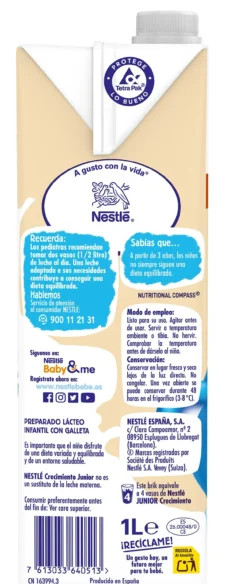 Leite Infantil de Crescimento com Bolacha Maria Nestlé