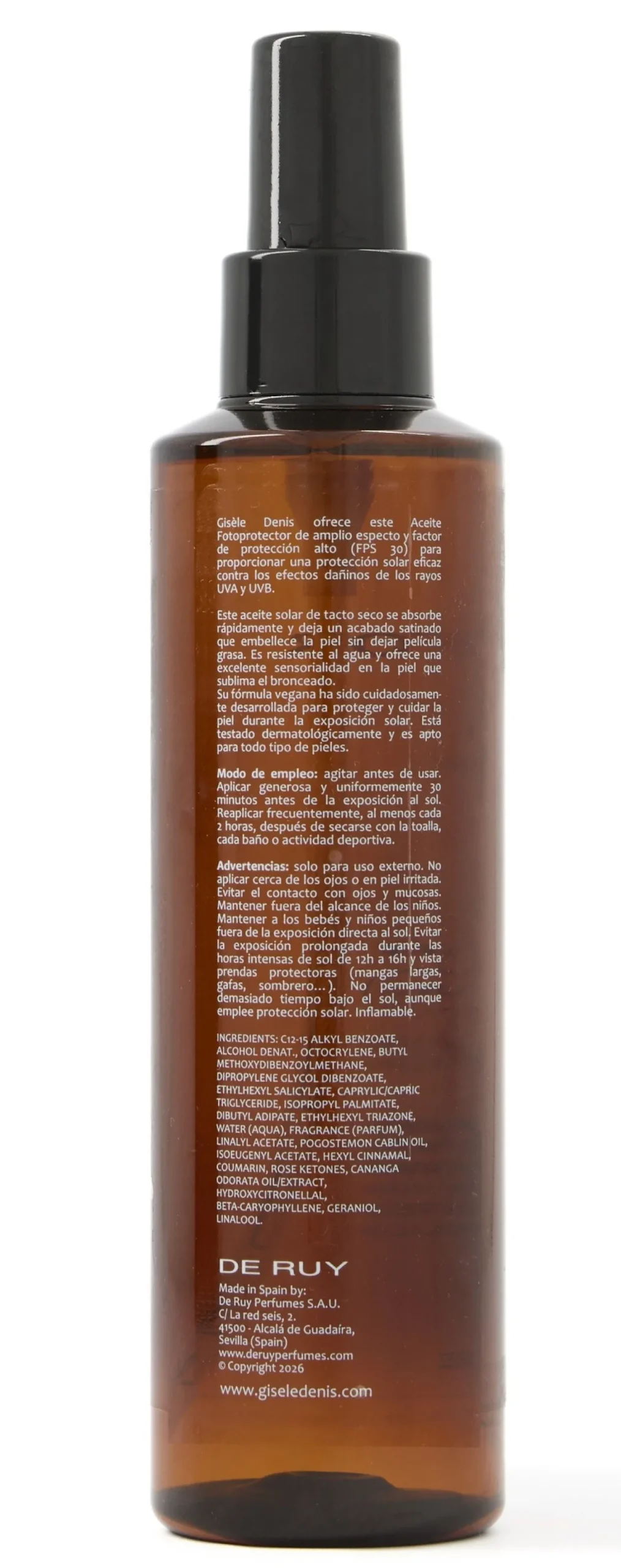 Óleo Fotoprotetor SPF30+