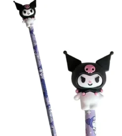 Lápis com Borracha Hello Kitty, Kuromi ou Cinnamoroll