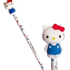 Lápis com Borracha Hello Kitty, Kuromi ou Cinnamoroll