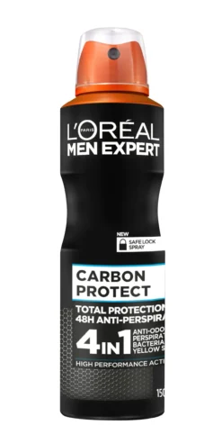 Men Expert Carbon Protect Desodorizante Spray Anti-transpirante 4 em 1 Proteção Total 48h