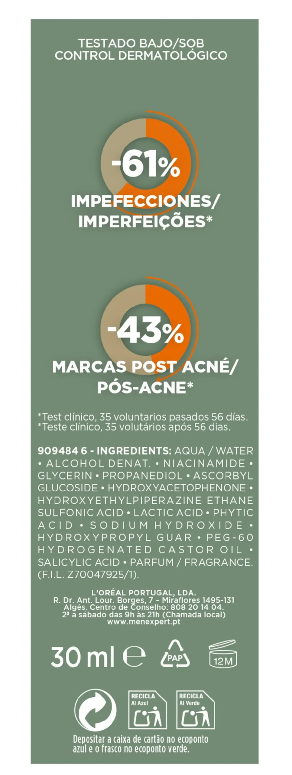 Men Expert Derma Control Sérum Anti-Imperfeições