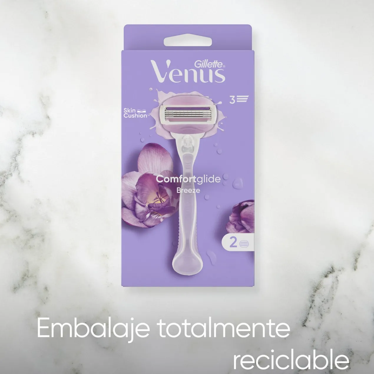 Máquina de barbear Venus Comfortglide Breeze + 2 recargas