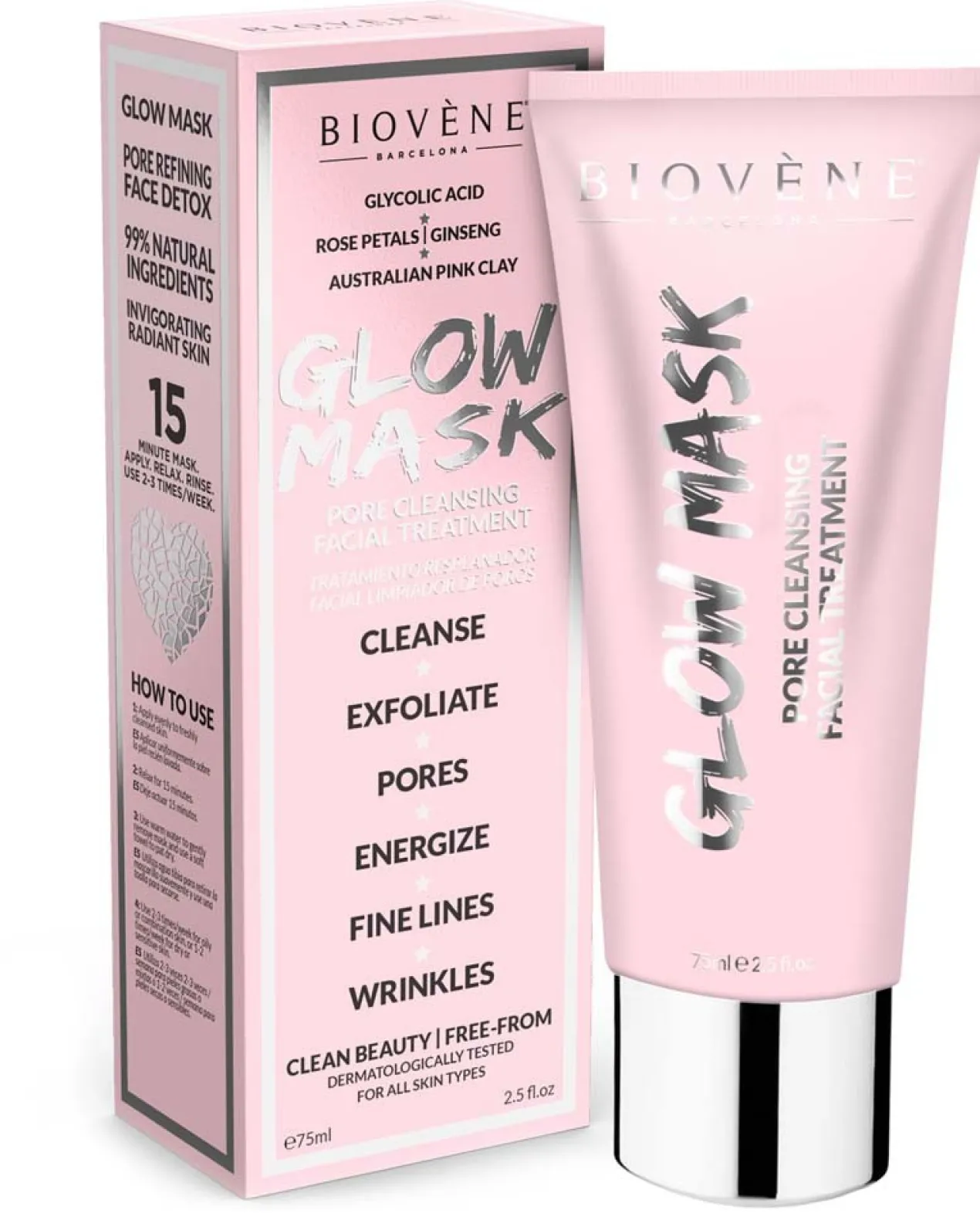 Máscara Facial de Argila Rosa