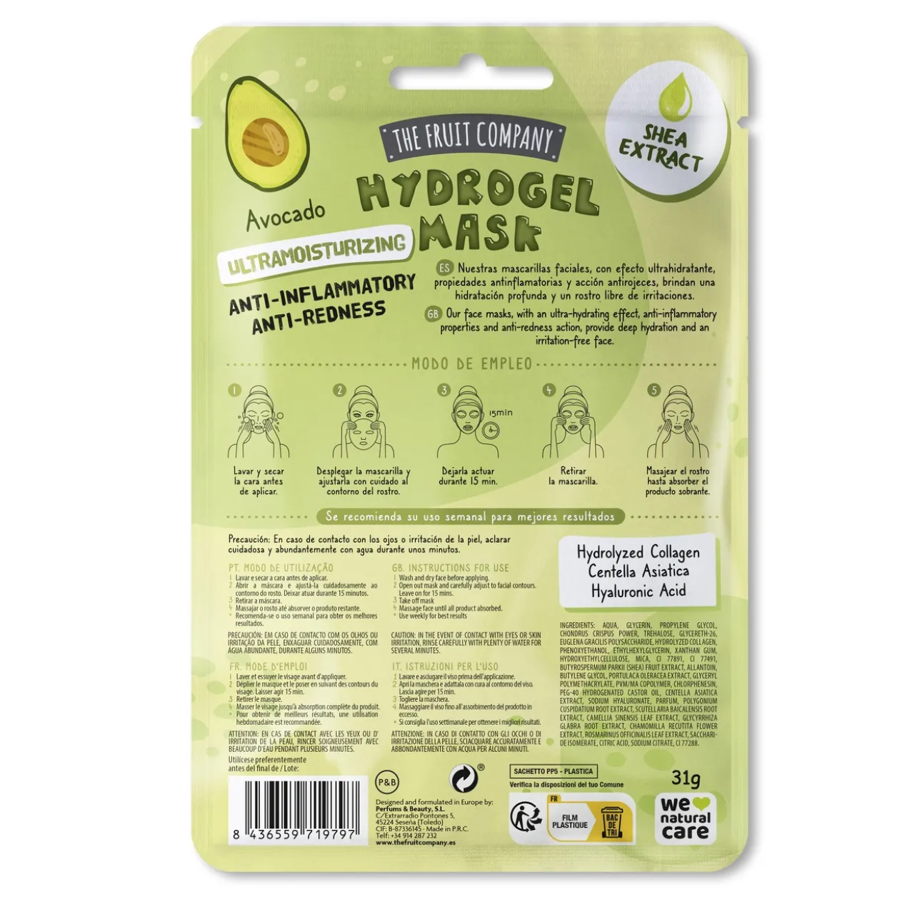 Máscara Facial Hidrogel Abacate
