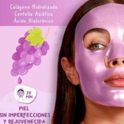 Máscara Facial Hidrogel Antioxidante de Uva