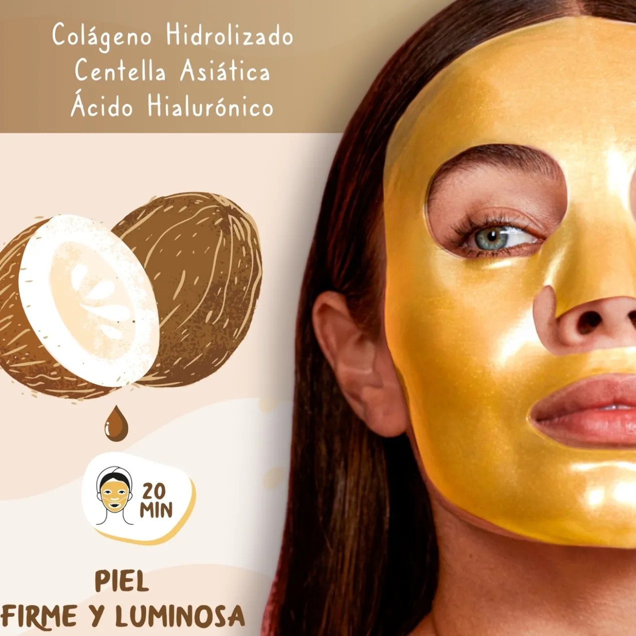 Máscara Facial Hidrogel Refirmante de Coco
