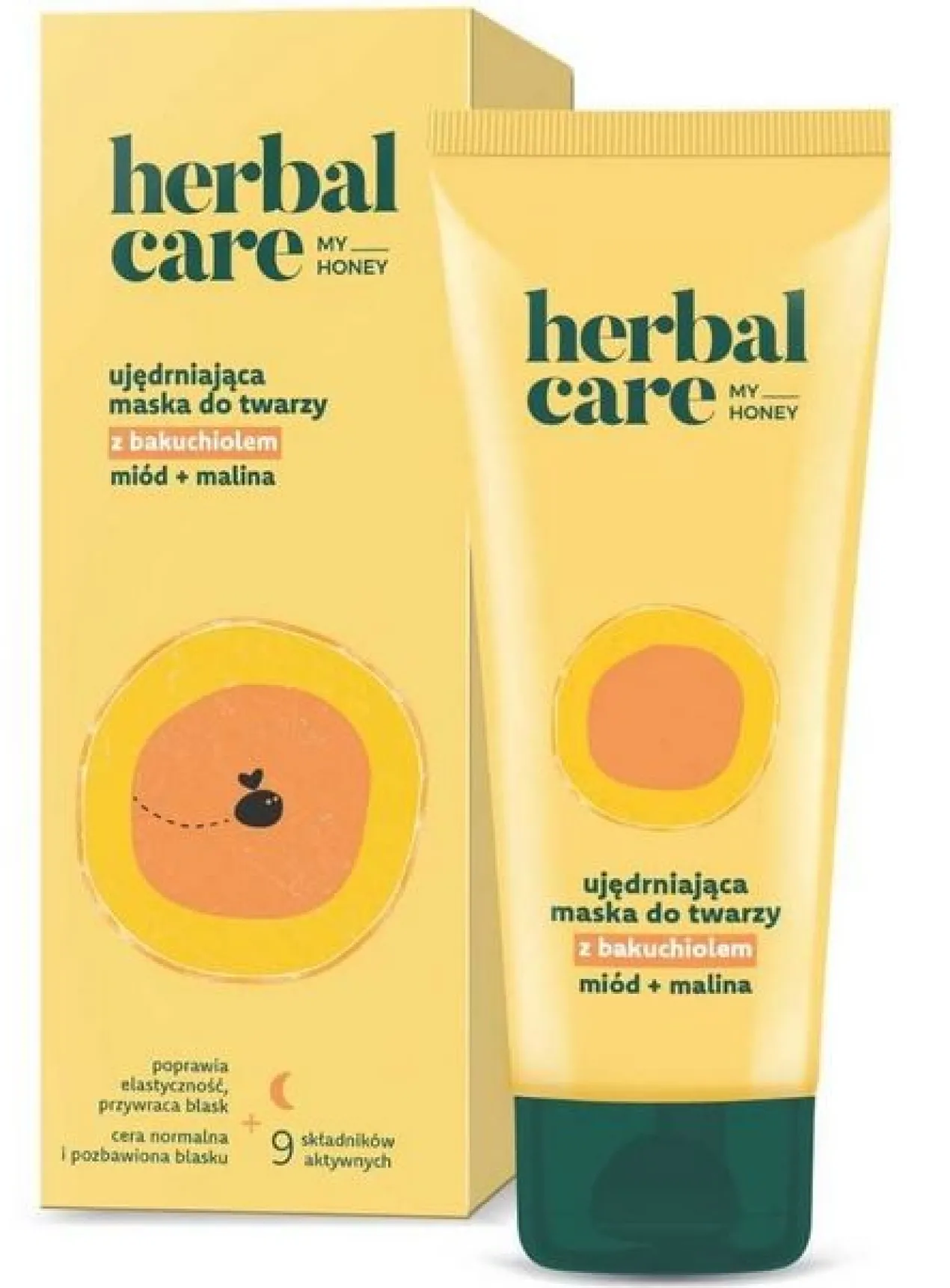 Máscara facial refirmante com Bakuchiol, mel e framboesa