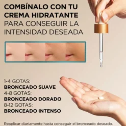 Natural Bronzer Gotas Faciais Autobronzeadoras com Ácido Hialurónico e Água de Coco