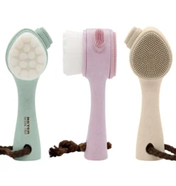 Natural Fiber Escova de Massagem Facial 2 em 1