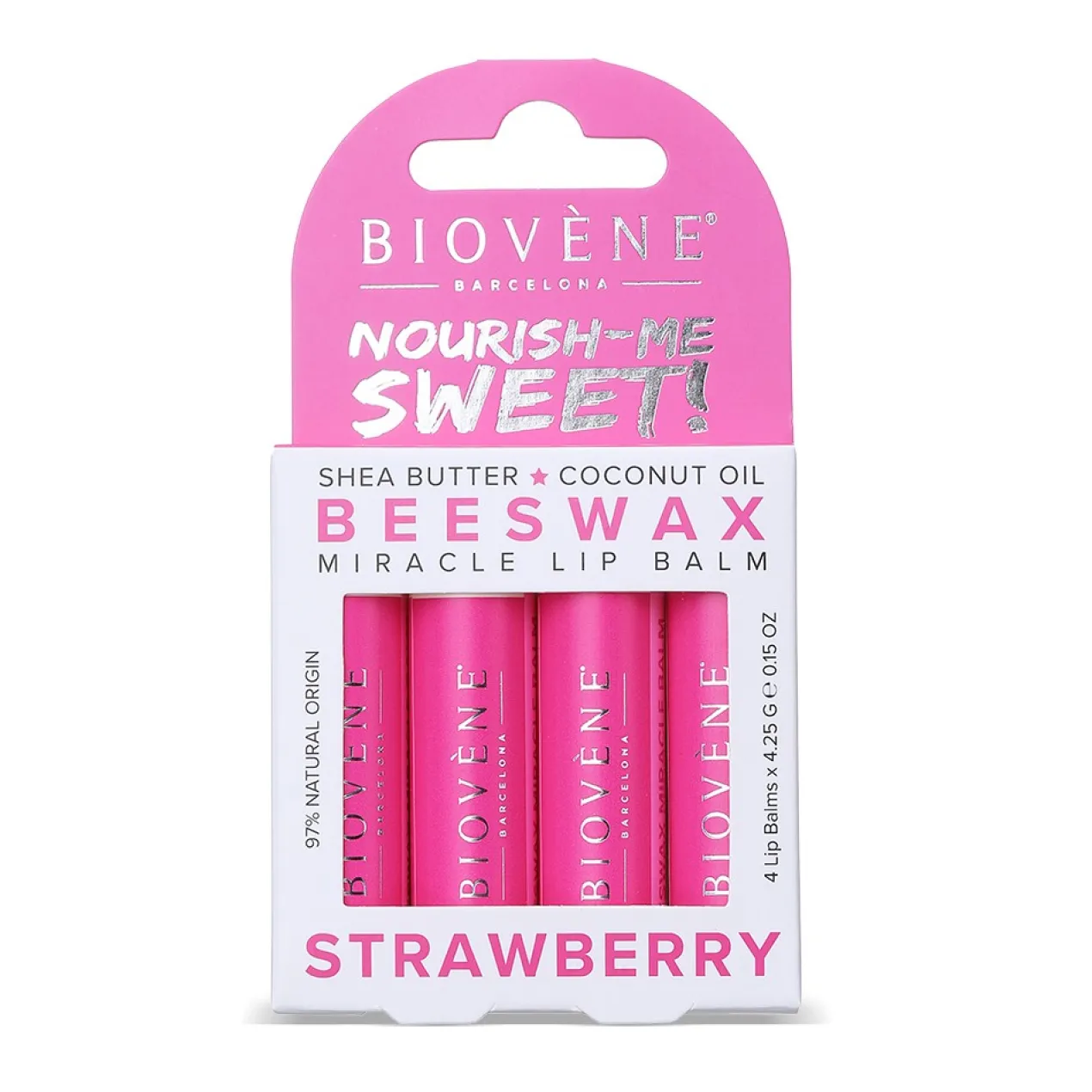 Nourish-Me Sweet! Beeswax Bálsamo Labial Milagroso Cera de Abelha + Morangos