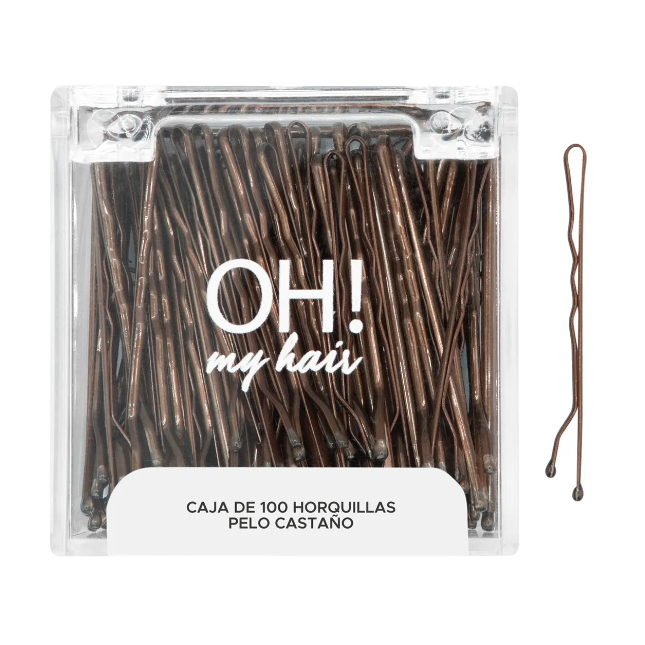 Oh My Hair Caixa 100 Ganchos Cabelo Castanho