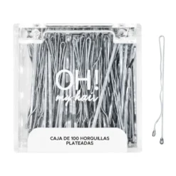 Oh My Hair Caixa 100 Ganchos de Cabelo Prateados