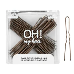 Oh My Hair Caixa 50 Ganchos de Coque Cabelo Castanho