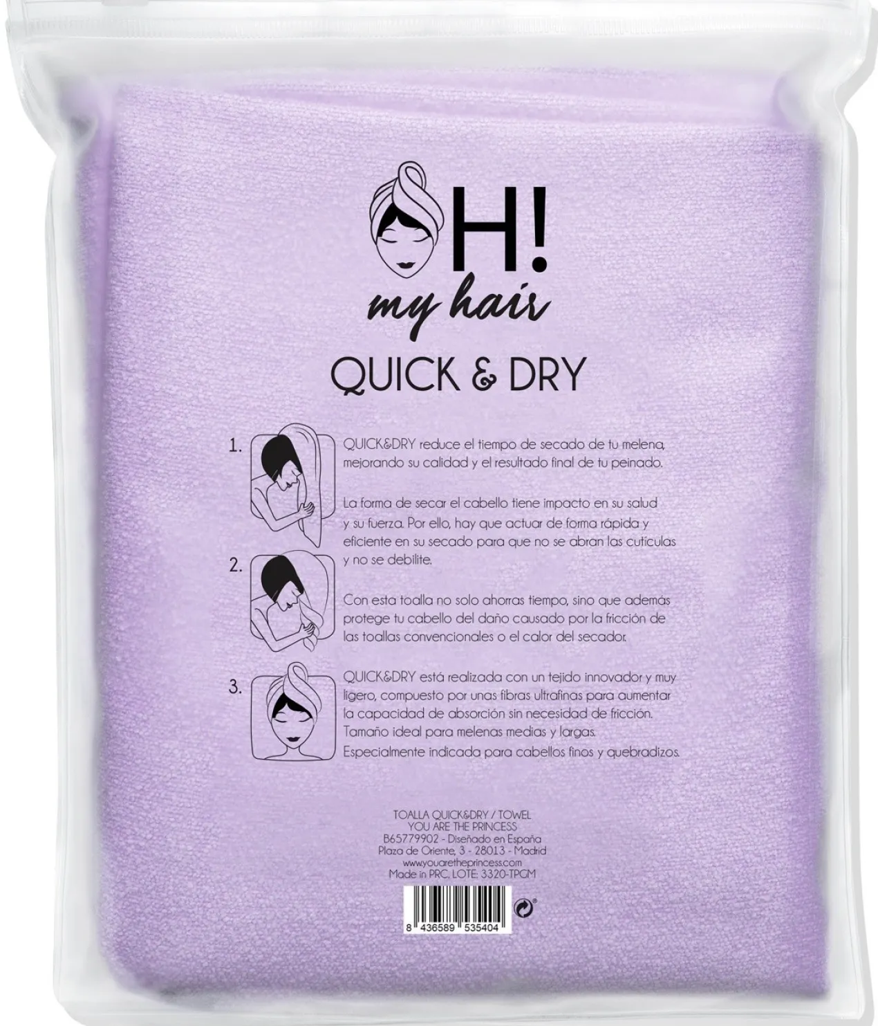 Oh My Hair Toalha para Secagem do Cabelo Travel Size