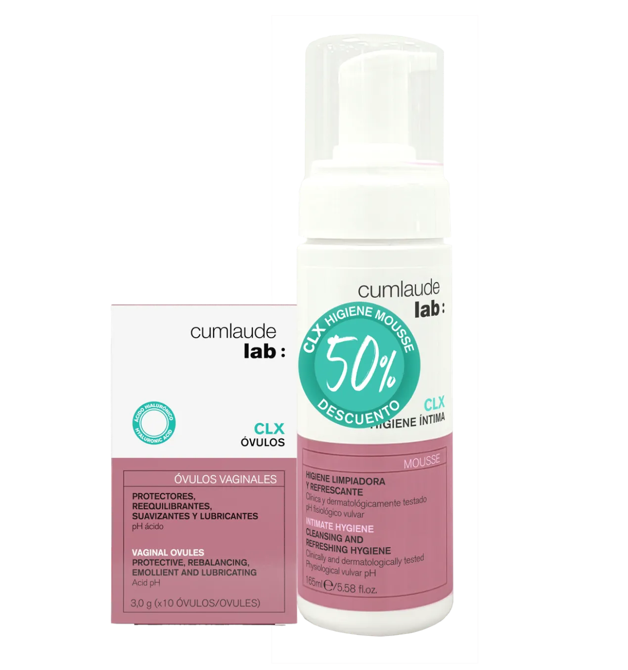 Pack CLX Óvulos Vaginais + CLX Mousse Higiene Íntima