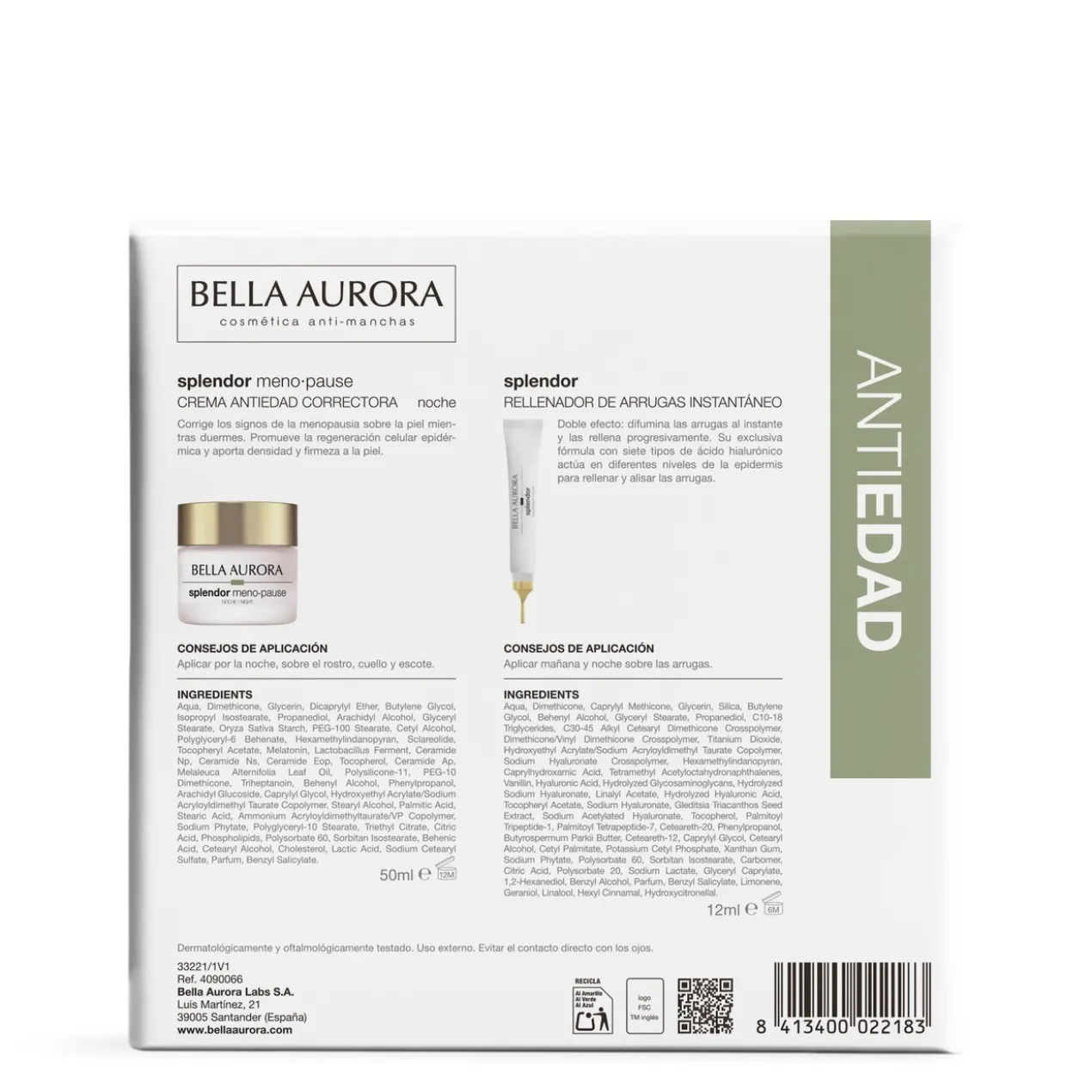 Pack Splendor Menopause Noite Creme + Preenchedor