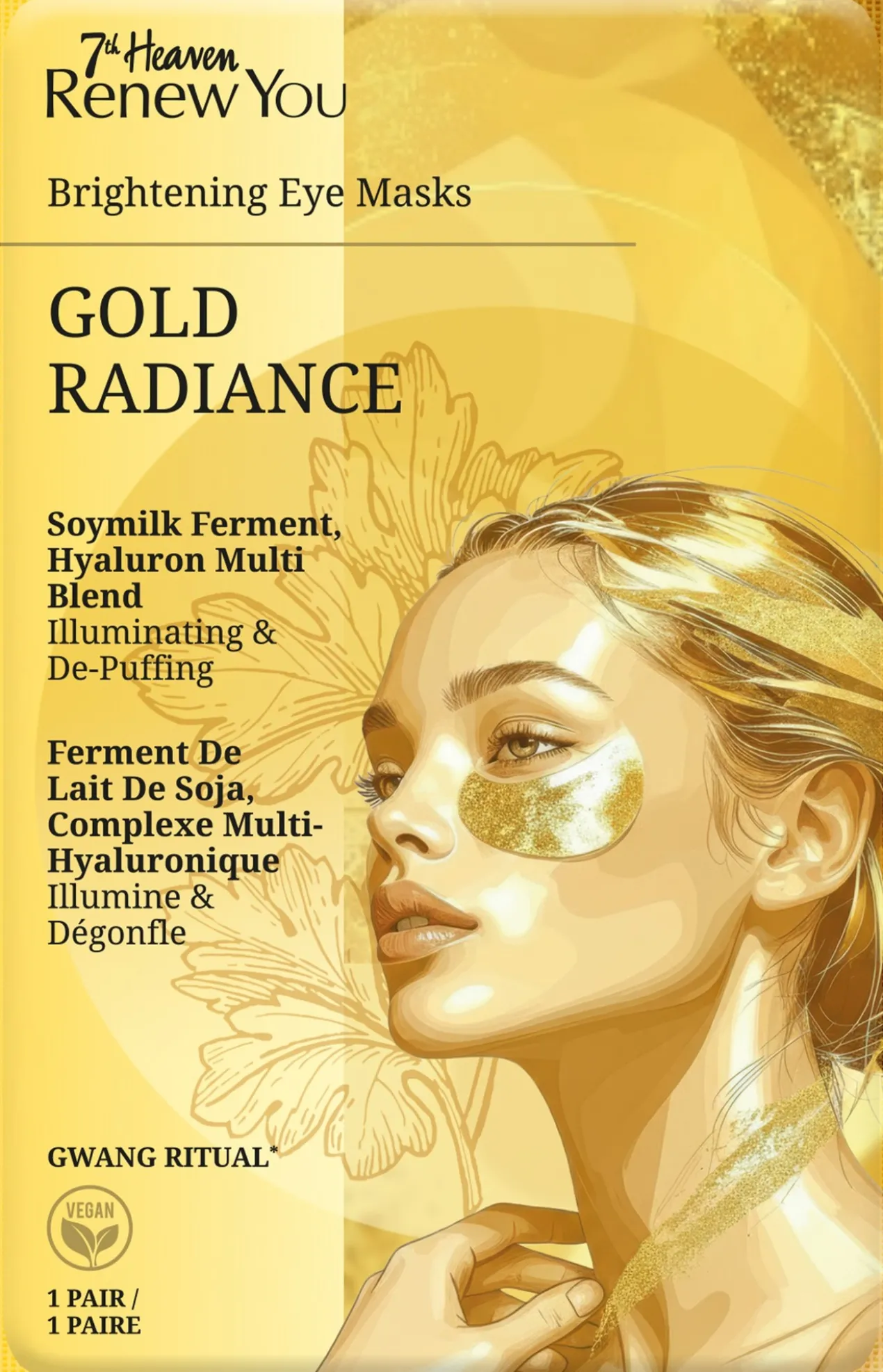 Patches Olhos Gold Radiance Renew You Hidrogel com Q10 e Ácido Hialurónico