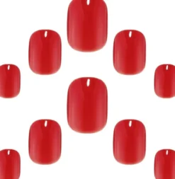 Petite Gel Finish Bitten Strawberry Unhas Postiças