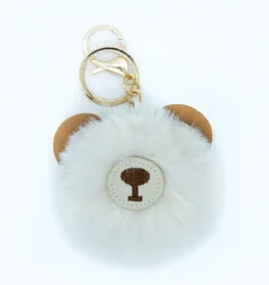 Porta-chaves Bola de Pelo Urso Branco