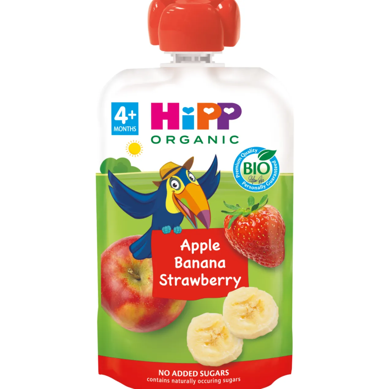 Pouche 100% Frutas: Banana, Maçã e Morango BIO