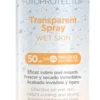 Proteção solar transparente em spray para pele molhada