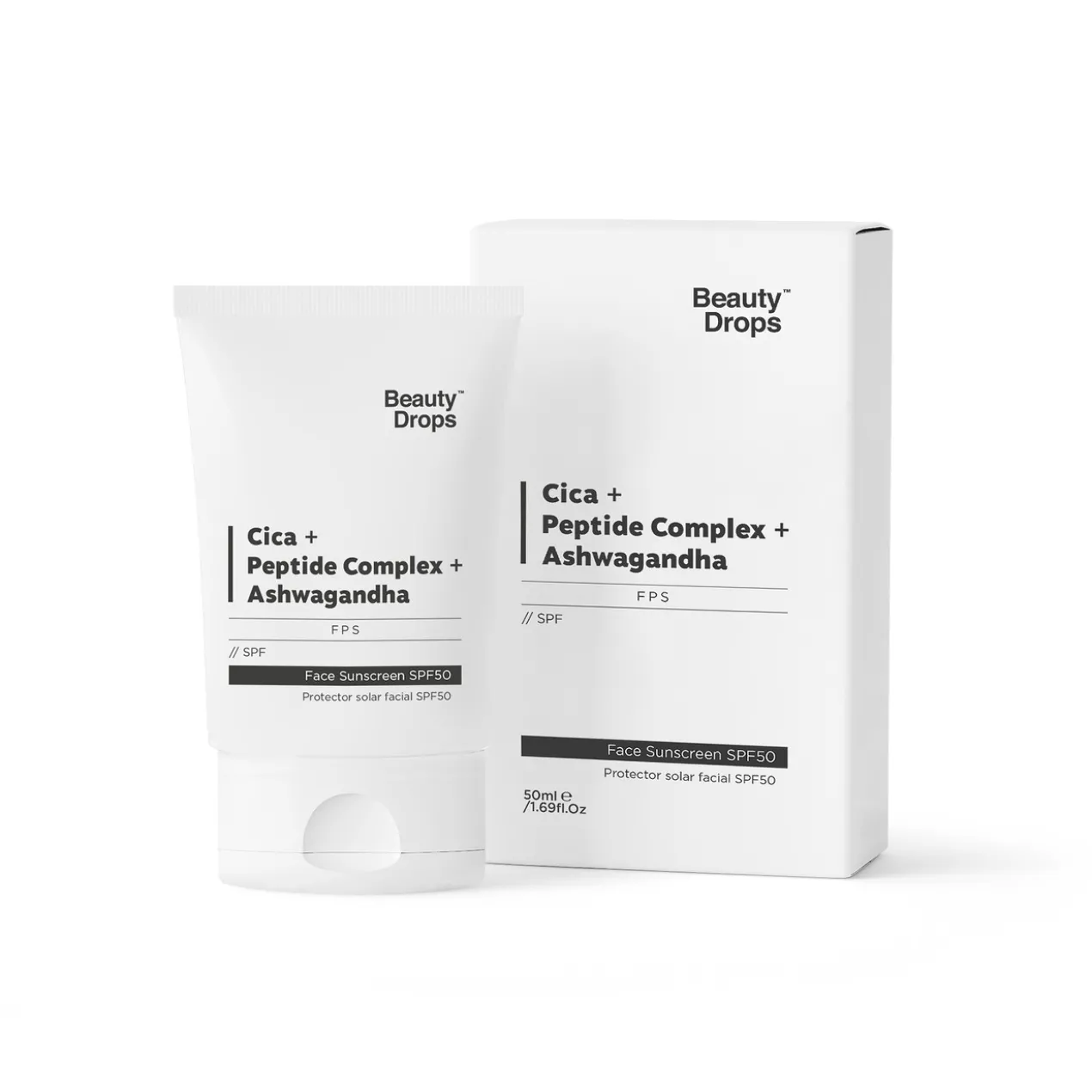 Protetor Solar Cica + Peptide Complex + Ashwagandha SPF50