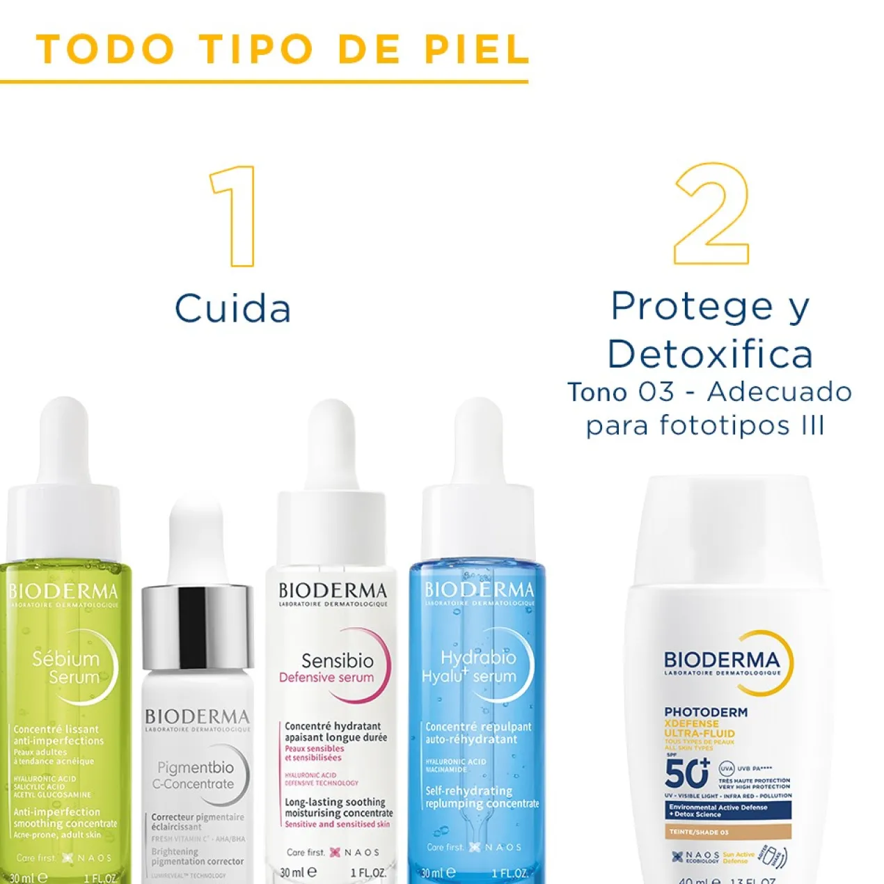 Protetor Solar com Cor Photoderm XDefense Ultra Fluid SPF50+ Tom 03