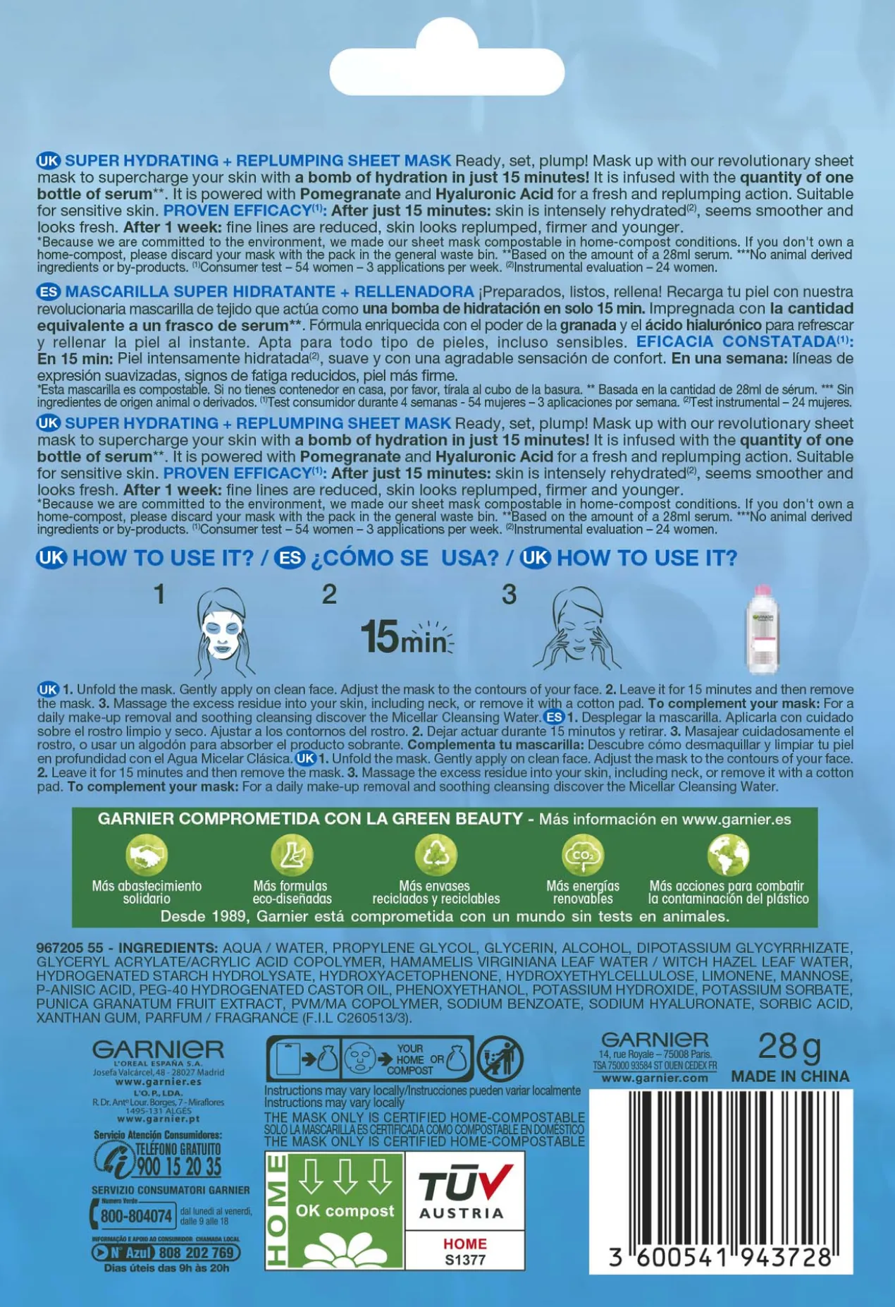 Skin Active Máscara Facial Hidratante Revitalizante