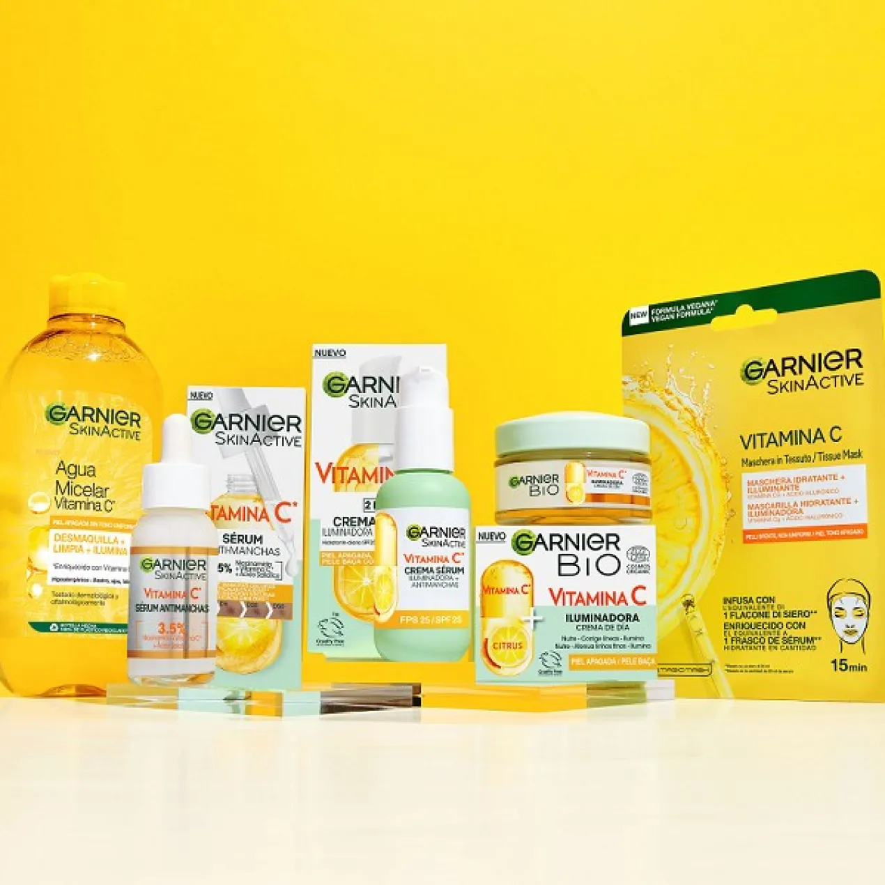 Skin Active Vitamina C Máscara Facial em Tecido