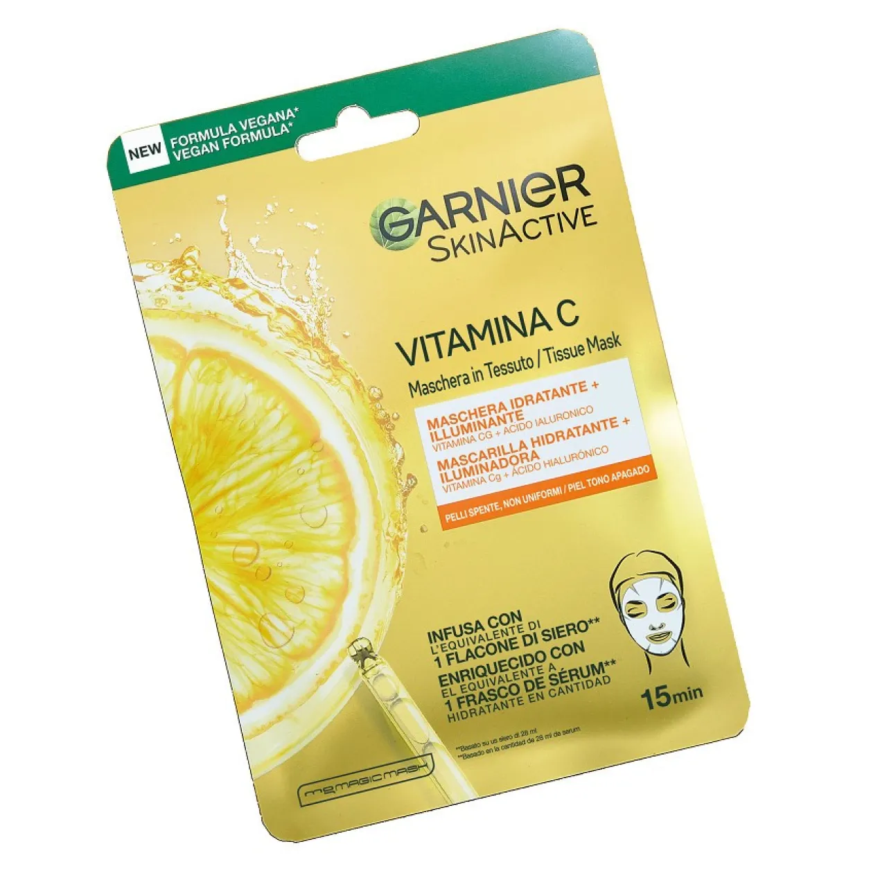 Skin Active Vitamina C Máscara Facial em Tecido