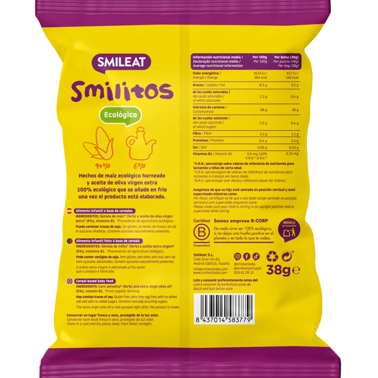 Smilitos de Milho Biológico