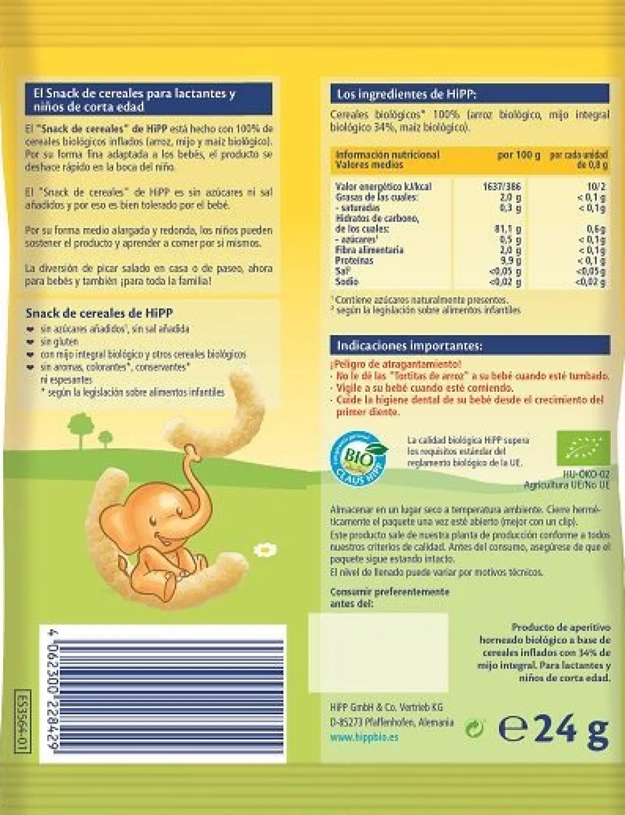 Snack de Cereais +8 meses