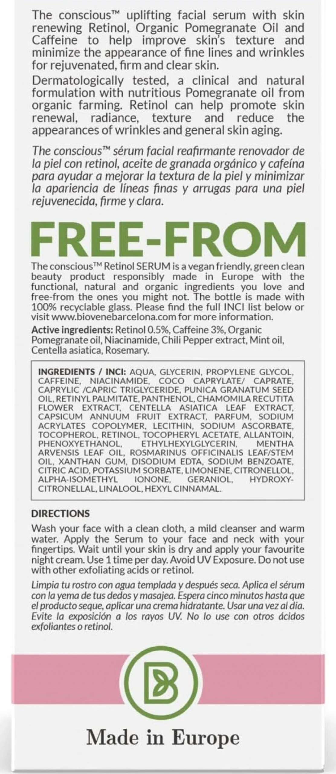 Sérum Antirrugas com Retinol 0.5% + Cafeína 3%