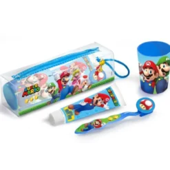 Super Mario Bros Nécessaire Dentífrico + Escova + Copo
