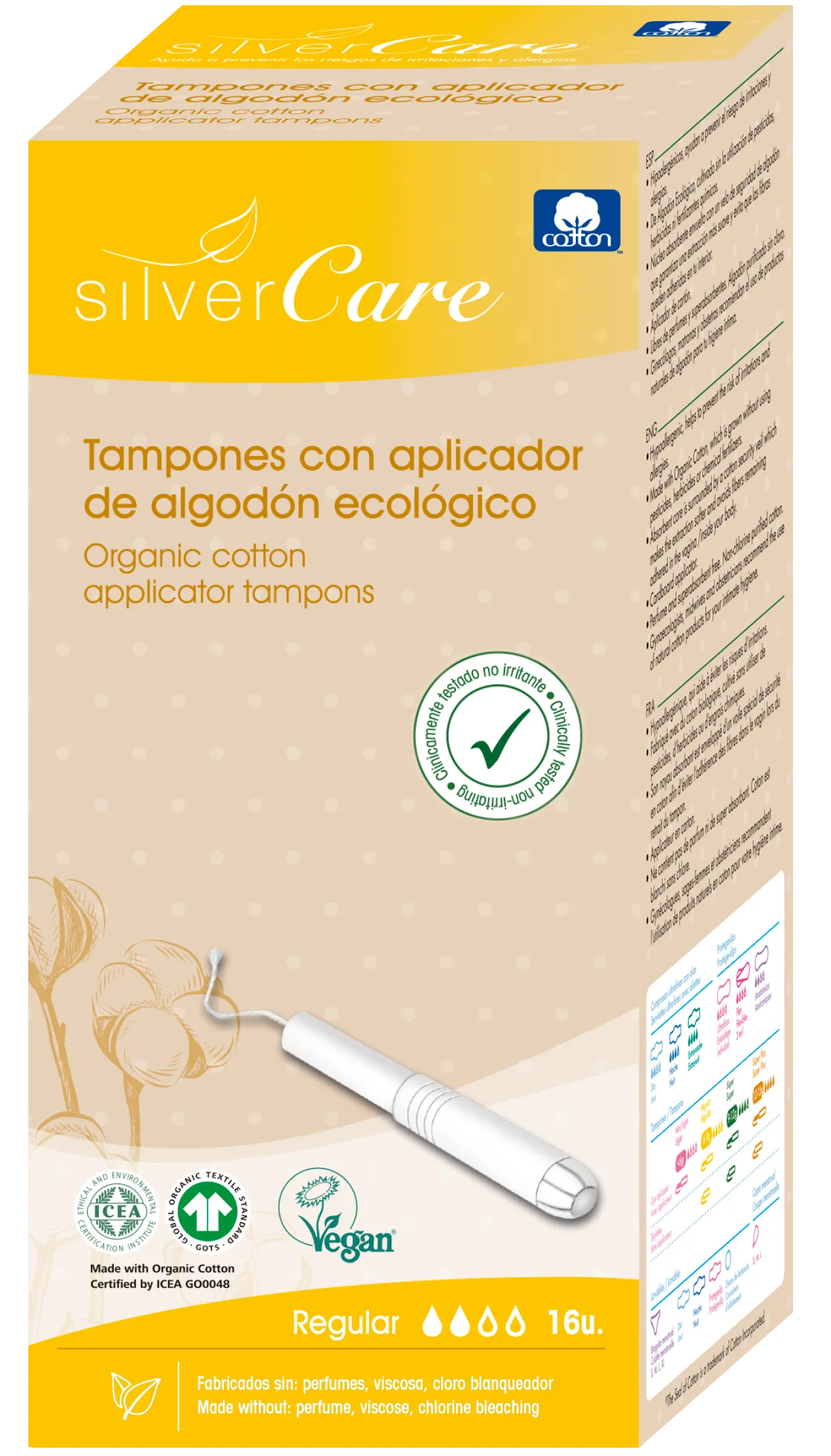 Tampão de Algodão Bio Regular com Aplicador