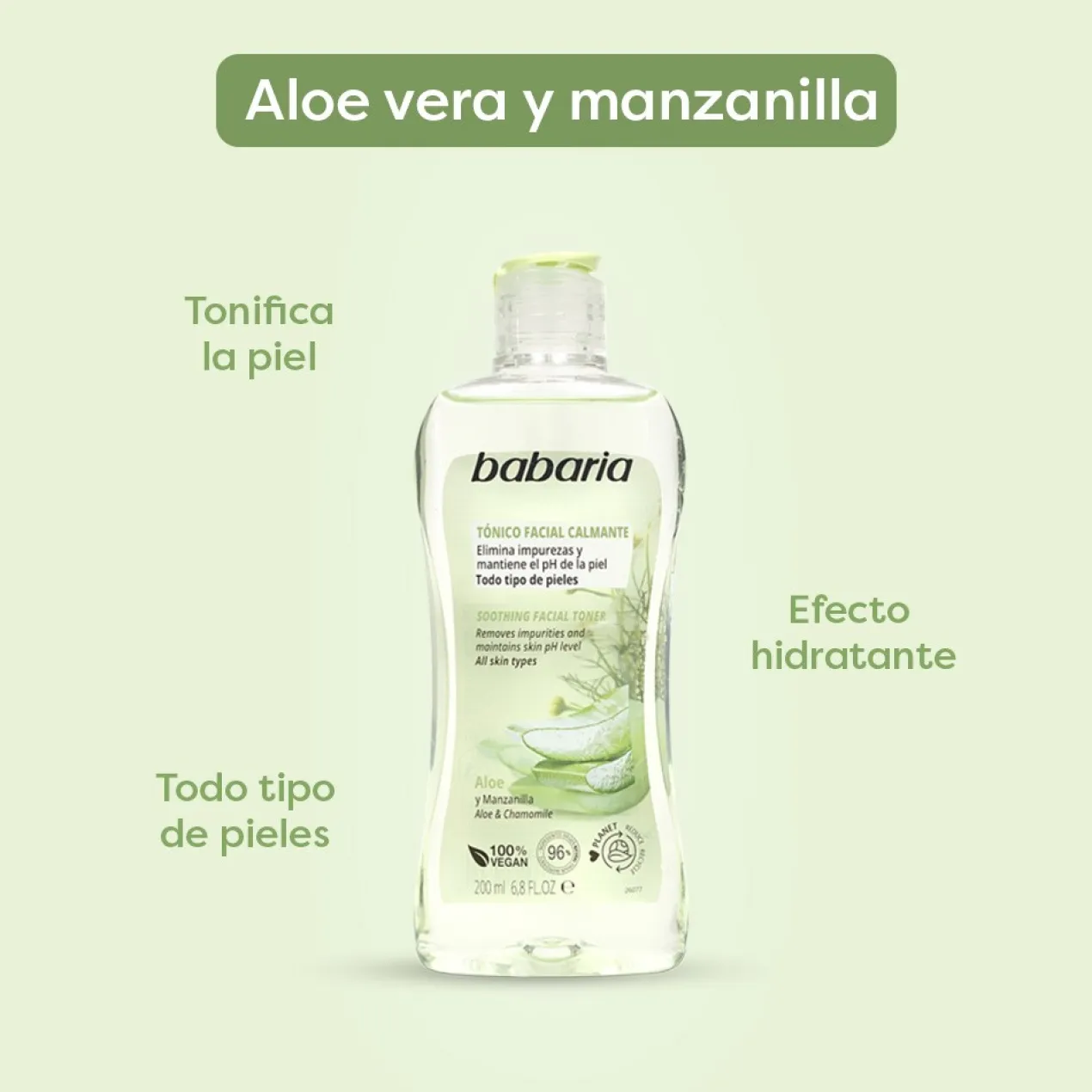 Tónico Facial Calmante Aloé e Camomila