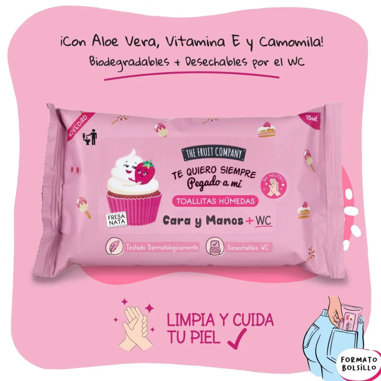 Toalhetes Húmidos Morango e Nata
