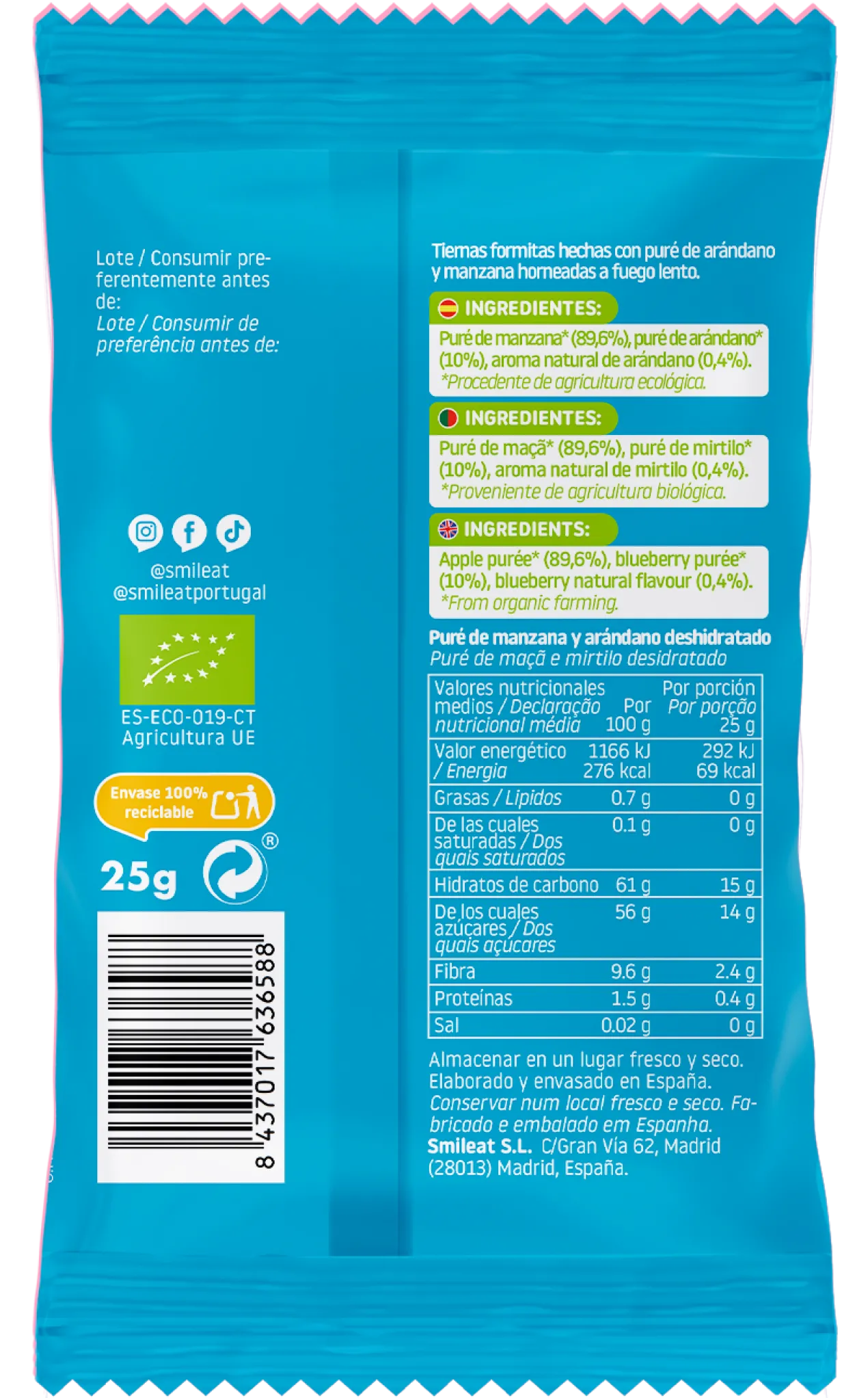 Triboo Snack de Mirtilos Ecológico