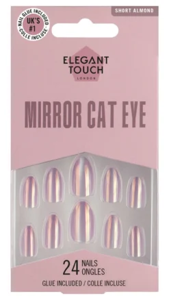 Unhas Postiças Gel Finish Mirror Cat Eye