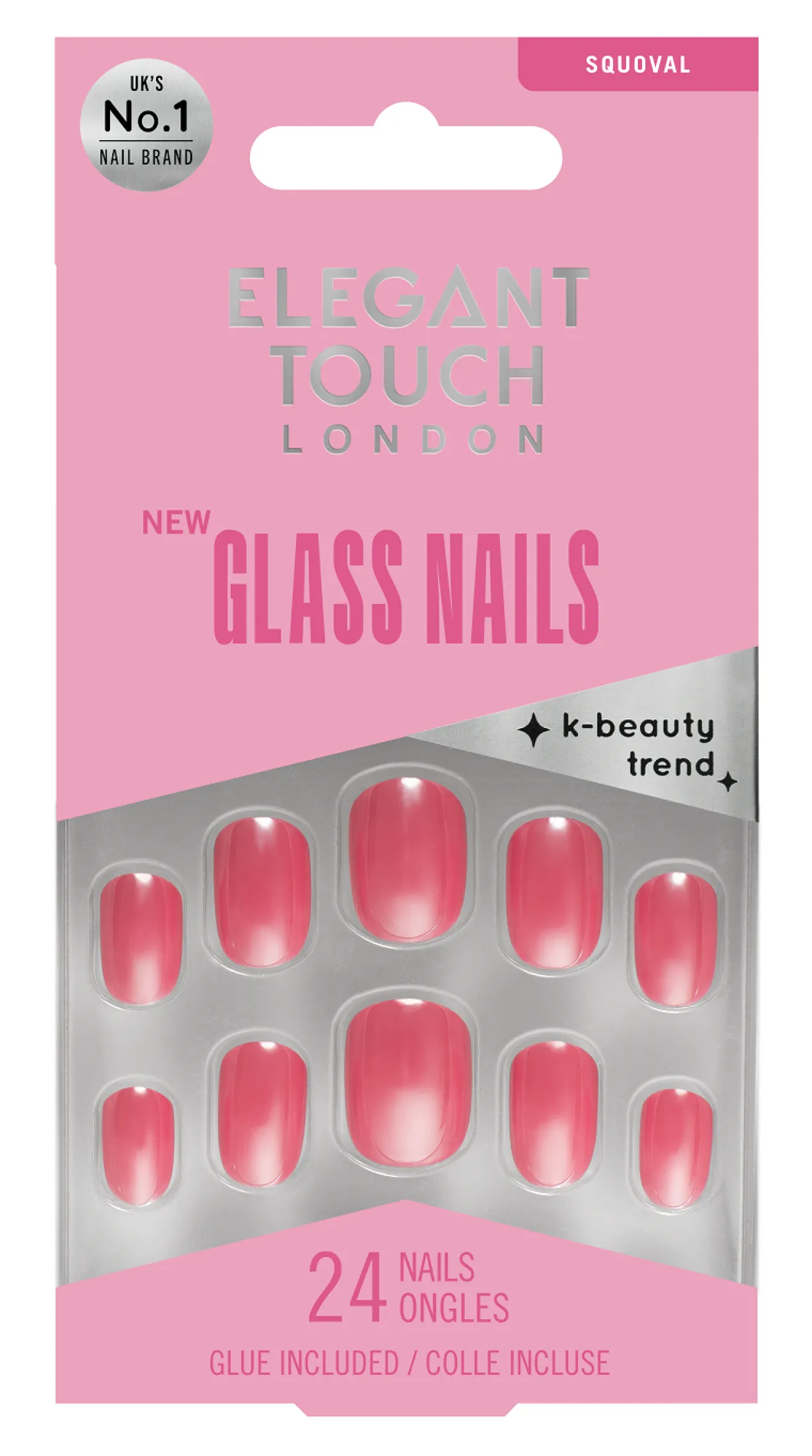 Unhas Postiças Glass Nails Glass Cranberry