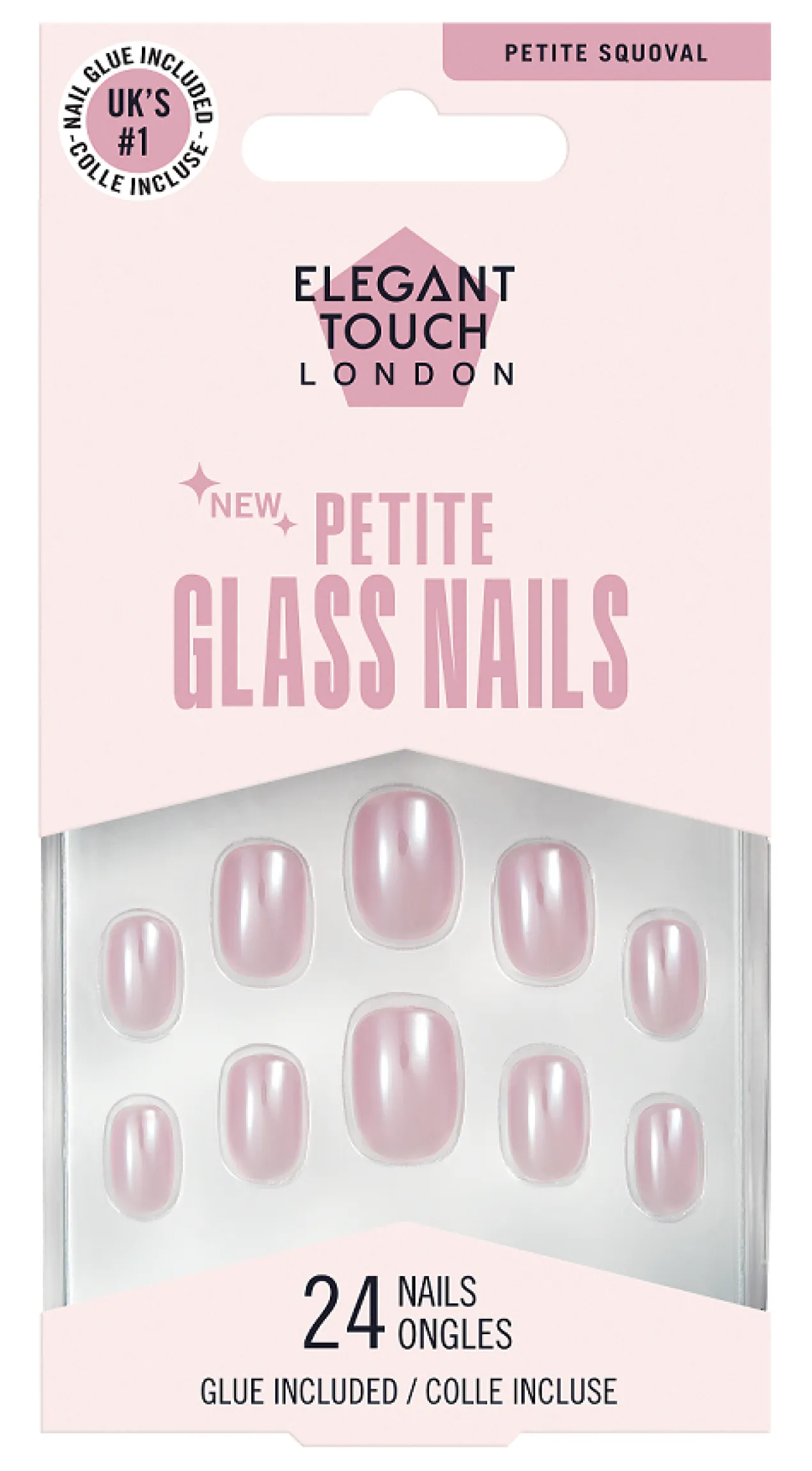 Unhas postiças Petite Glass Nails Sugar Snow Edição Limitada