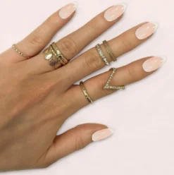 Unhas Postiças Stiletto Frenchie