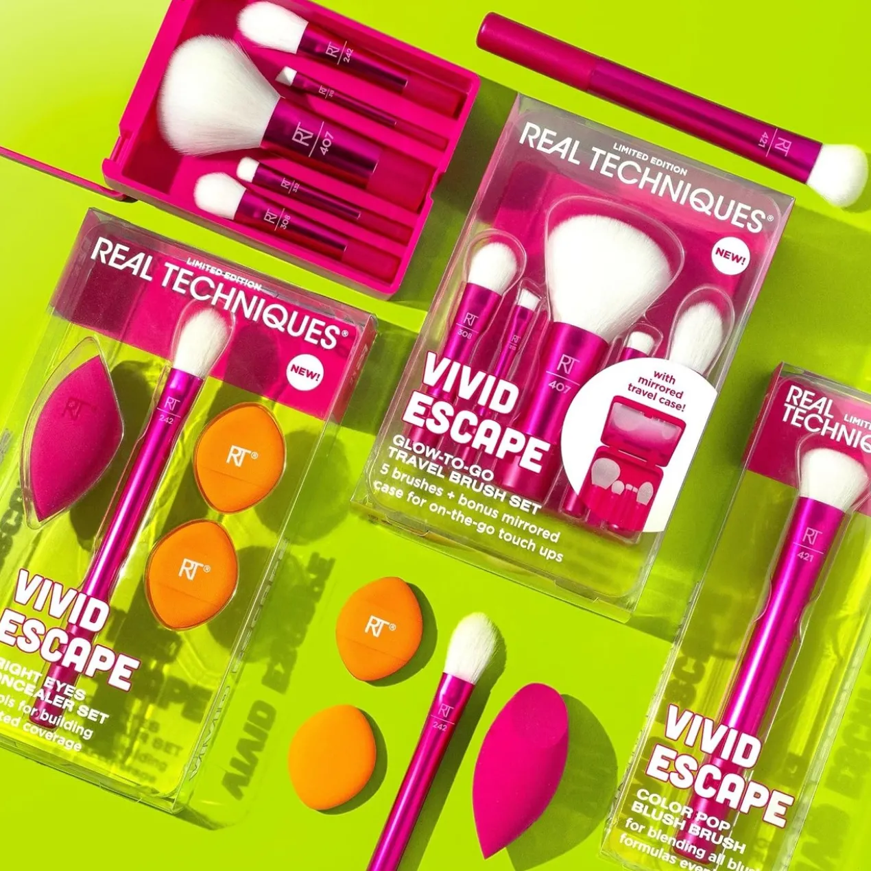 Vivid Escape Glow-To-Go Set de Pincéis de Viagem Edição Limitada