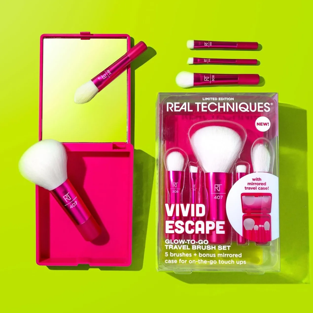 Vivid Escape Glow-To-Go Set de Pincéis de Viagem Edição Limitada